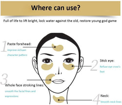 Crystal Collagen 24k Gold Under Eye Gel Pad Face Mask - Pack of 10 - Skin Care, Comfort