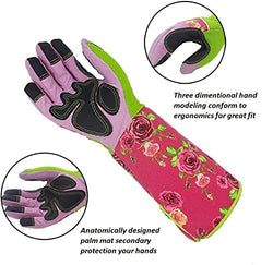 Long Gardening Gloves for Women,Unusual Gardening Gifts for Women Ladies,Personalised Mothers Day Gifts for Mum Grandma,Heavy Duty Thorn Proof Garden Work Gloves 37CM Arm Sleeves Untill Elbow (Pink)