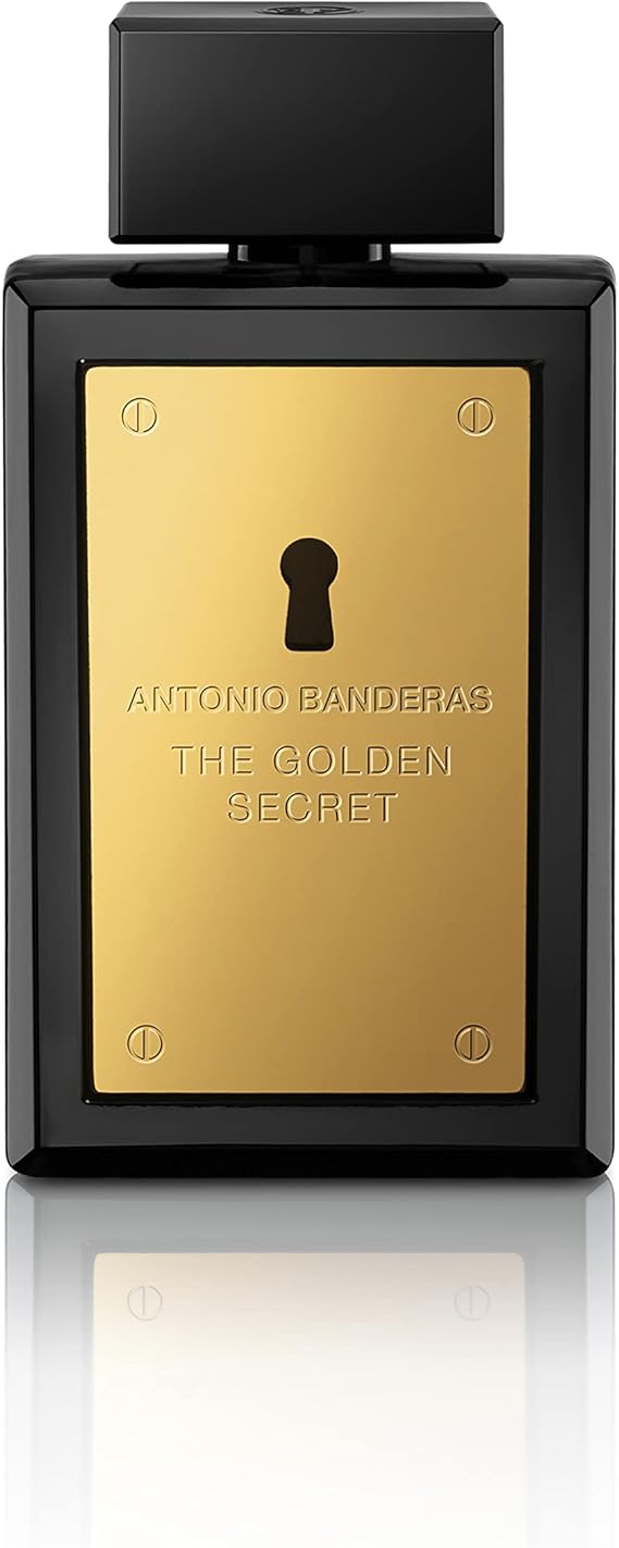 Banderas Perfumes - The Golden Secret - Eau de Toilette Spray for Men - Long Lasting - Masculine, Casual and Elegant Fragrance - Mint, Apple and Spicy Notes - Ideal for Day Wear - 100 ml