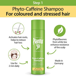 Caffeine Shampoo and Conditioner Set Prevents and Reduces Hair Loss | For Coloured Stressed Hair | Unique Galenic Formula Supports Hair Growth | Set of 250ml Shampoo and 150ml Conditioner