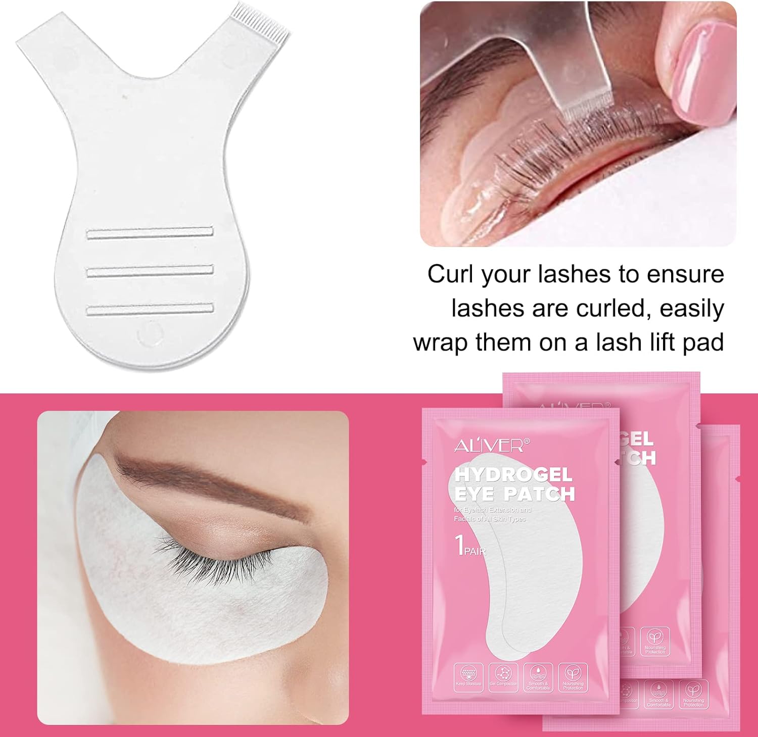 Lash Lift Kit, Eyelash Perm Kit, Lash Curling Eyelash Extension Set, Semi-Permanent Curling Lifting Perming Wave for Beauty Salon Home Use