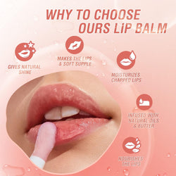 4 kinds of fruit flavored lip oil Plumping Hydrating Lip Glow Oil Fruit Extract Lip Gloss Lip Balm and Tinting for Dry Lips，No-Sticky Long-lasting moisturizing Lip Gloss (A)