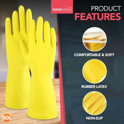 4 Pairs Household Rubber Gloves Large Yellow Large Gloves Washing Up Gloves Large