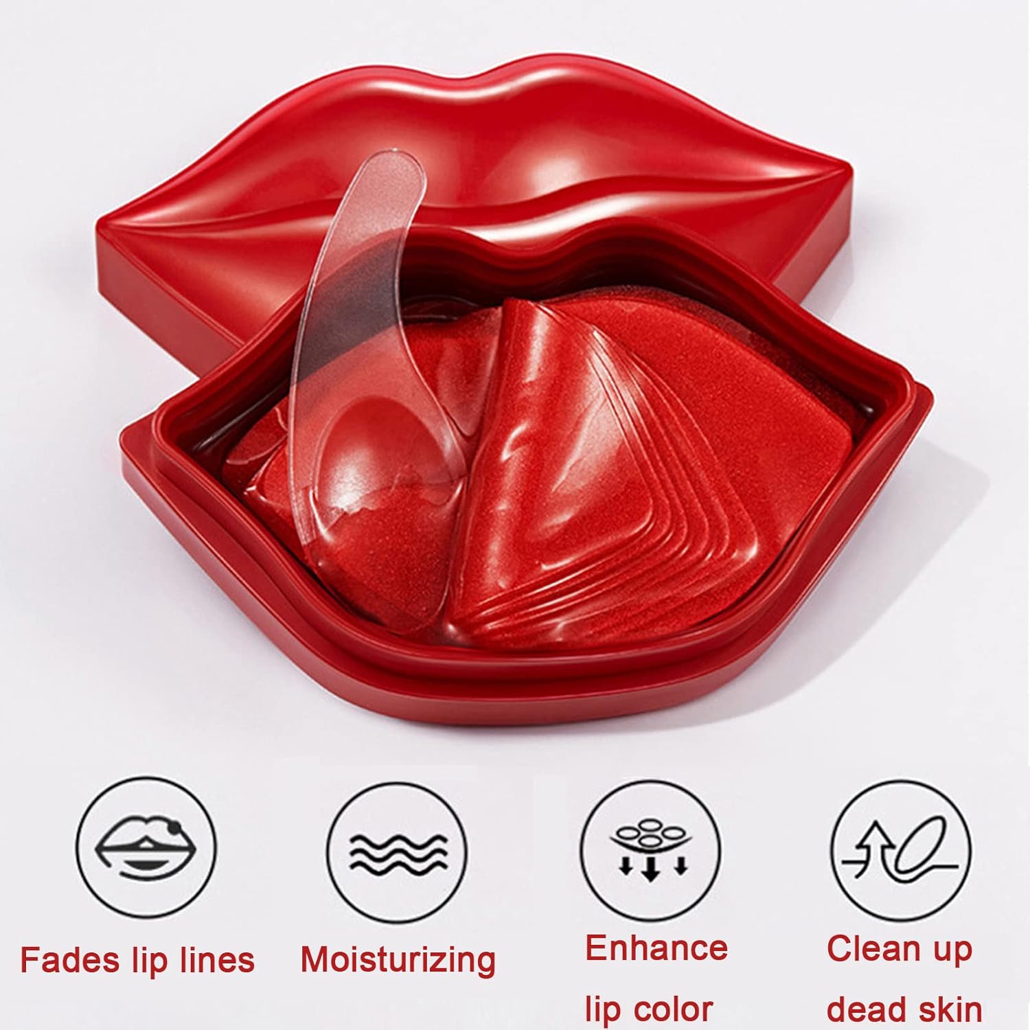 20Pcs Cherry Lip Masks in Case,Nourishing Lip Balm,Lip Plumping Serum for Dry Lips,Collagen Lip Sleep Masks Anti-Wrinkle Anti-Aging Hydrating Lip Care Pad Plump Your Lips Enhancement Skin Care