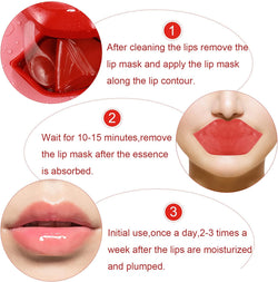 20Pcs Cherry Lip Masks in Case,Nourishing Lip Balm,Lip Plumping Serum for Dry Lips,Collagen Lip Sleep Masks Anti-Wrinkle Anti-Aging Hydrating Lip Care Pad Plump Your Lips Enhancement Skin Care