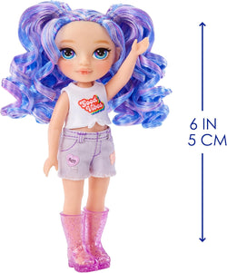 Rainbow High Littles - Amethyst Willow - Small, Posable Fashion Doll – Purple 14 cm Tall Doll with Purse and Magical Pet Dog - Suitable for for Kids and Collectors