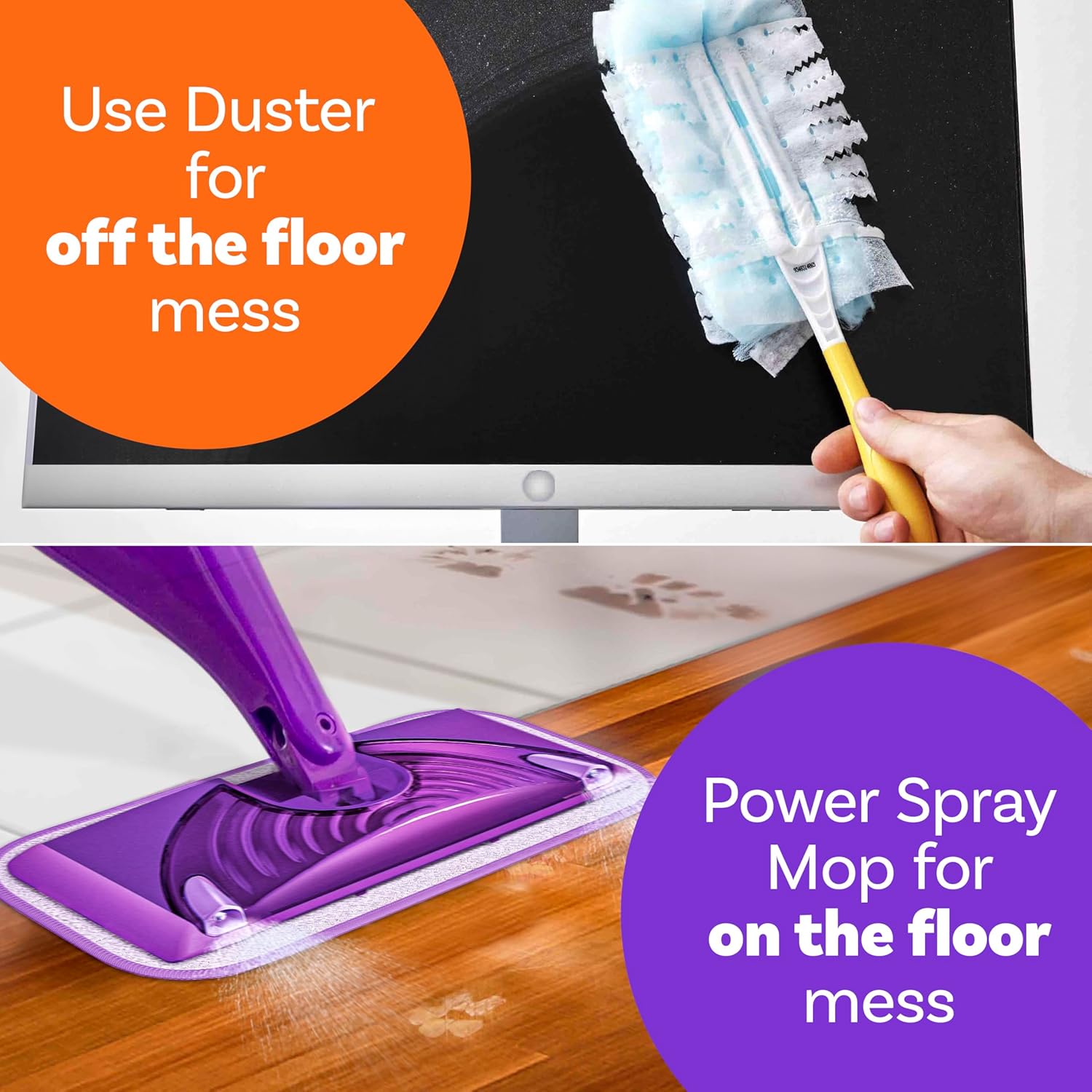 Duster Dust Magnet Starter Kit, Dusters, 1 Handle + 14 Refills, Trap And Lock Away Dust, Dirt And Hair In No Time, Flash Dust Magnet Refill