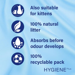 Hygiene Plus Non-Clumping Adult Cat and Kitten Litter 20L, 100% Natural and Absorbent