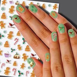 Christmas Nail Stickers Over 1400 for Children, Kids, Adults - 18 Sheets Self Adhesive Xmas Nail Art Decal Decoration Accessories - Gold, Silver Foil, Snowflake, Reindeer, Santa