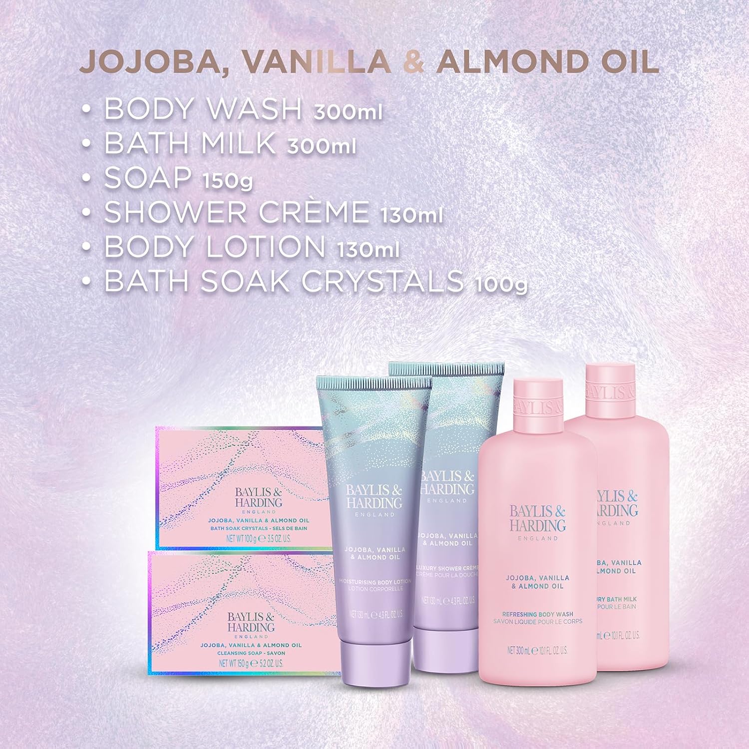 Jojoba, Vanilla & Almond Oil Luxury Pamper Gift Set (Pack of 1) - Vegan Friendly